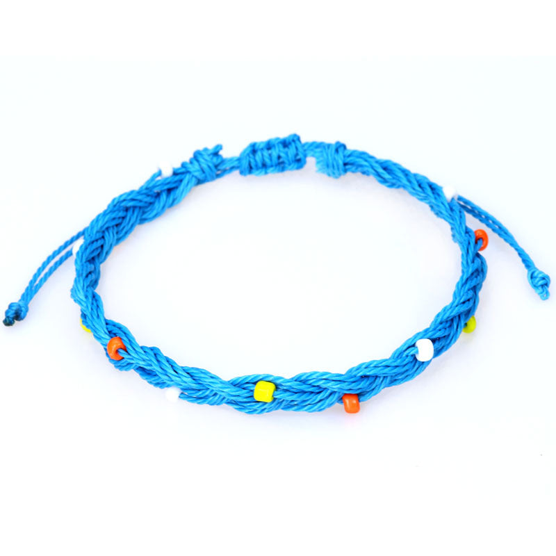 Wholesale Handwoven Waterproof Waxed Thread and Rice Beads Bracelet
